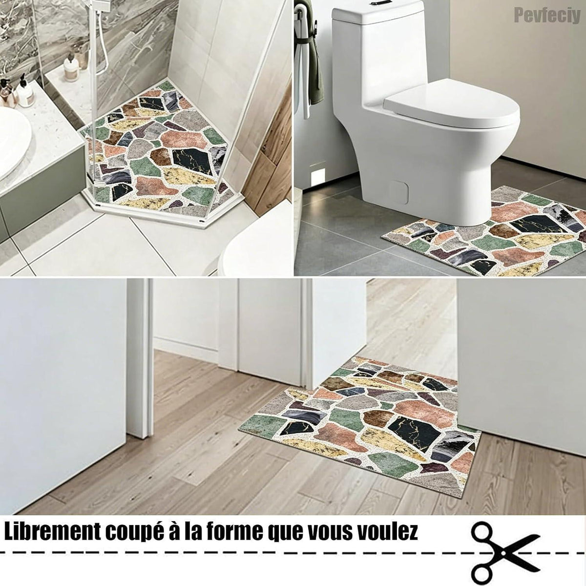 Rutschfeste Duschmatte 120x150 cm – Weich, Modern & Zuschneidbar