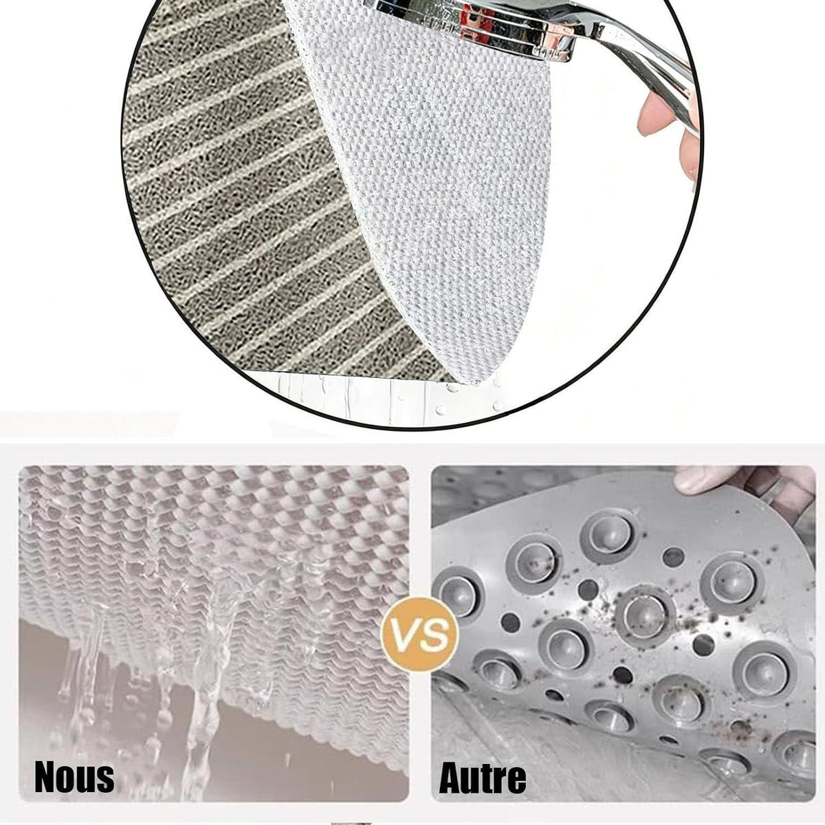 Rutschfeste Duschmatte 80x100 cm – Modern, Weich & Schnell Trocknend
