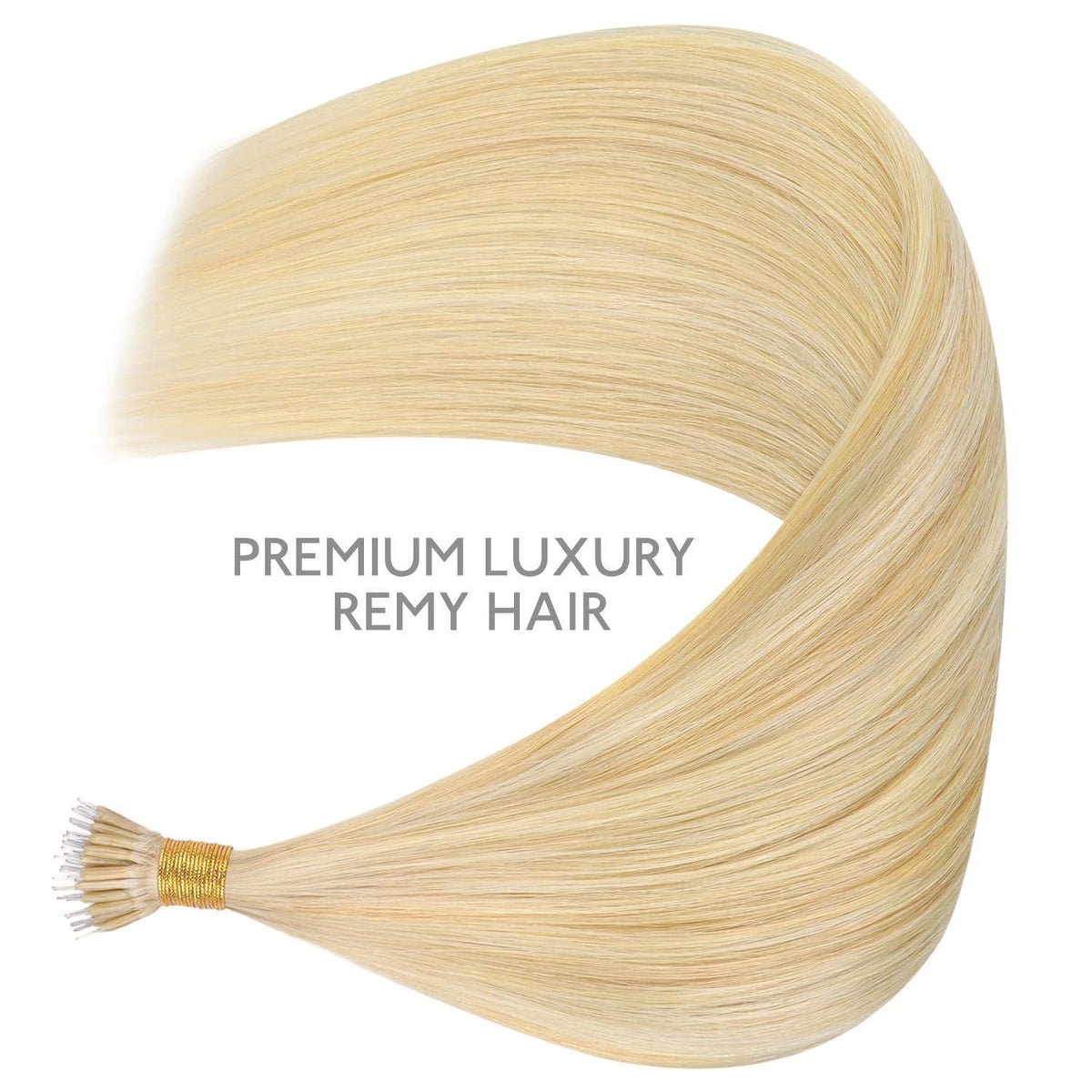 Echthaar Nano Ring Extensions Hellblond Highlights 40cm