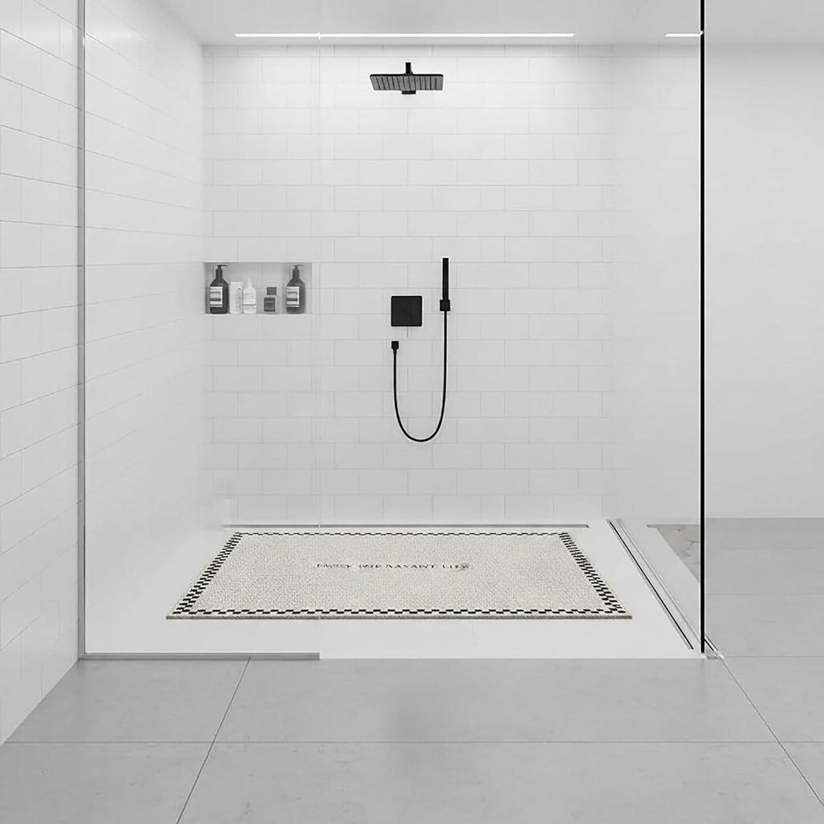 Rutschfeste Duschmatte 100x150 cm – Weich, Komfortabel & Zuschneidbar