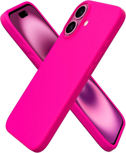 iPhone 16 Silikon Hülle 6,1 Zoll Schutzhülle - Leuchtend rosa