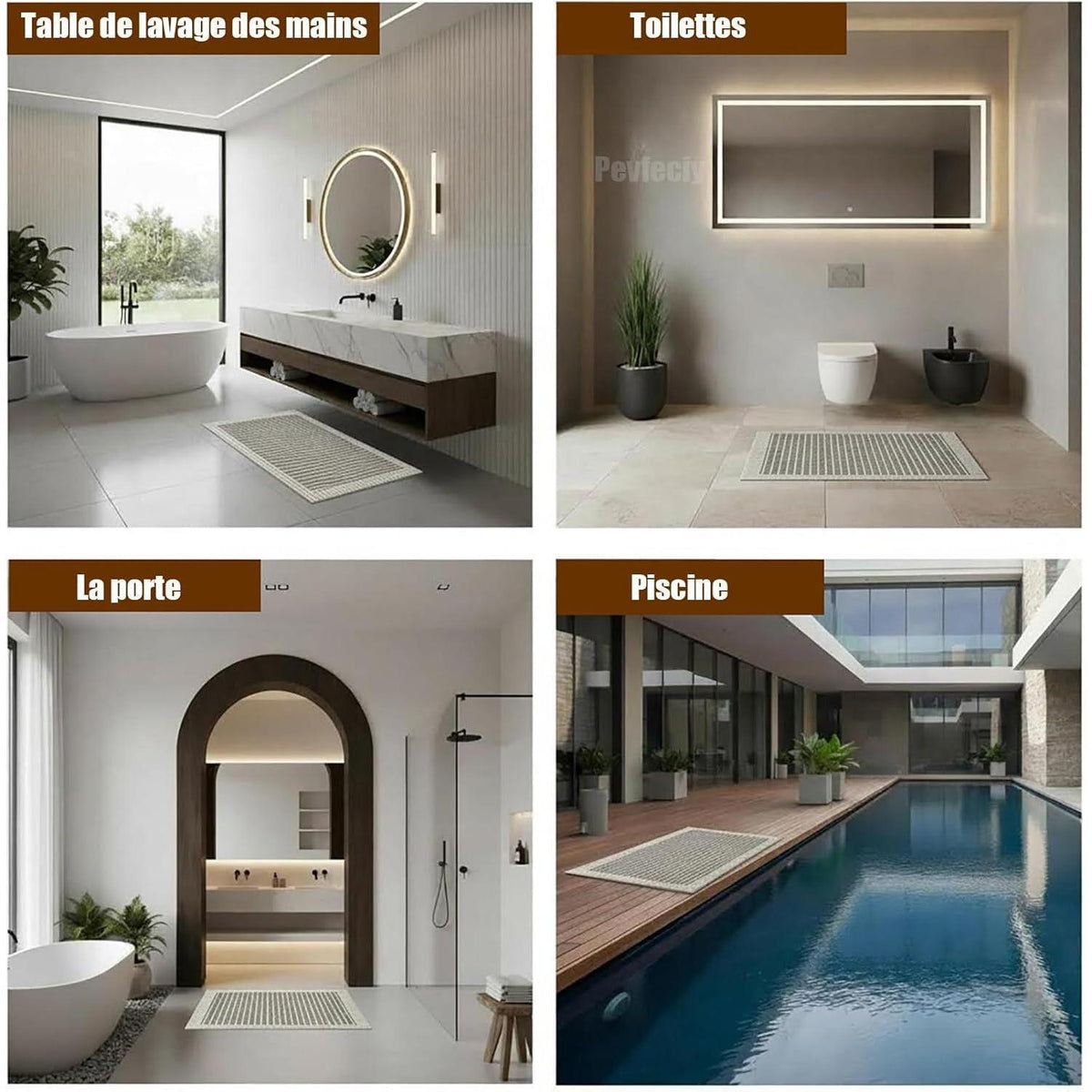 Rutschfeste Duschmatte 60x120 cm – Weich, Modern & Zuschneidbar