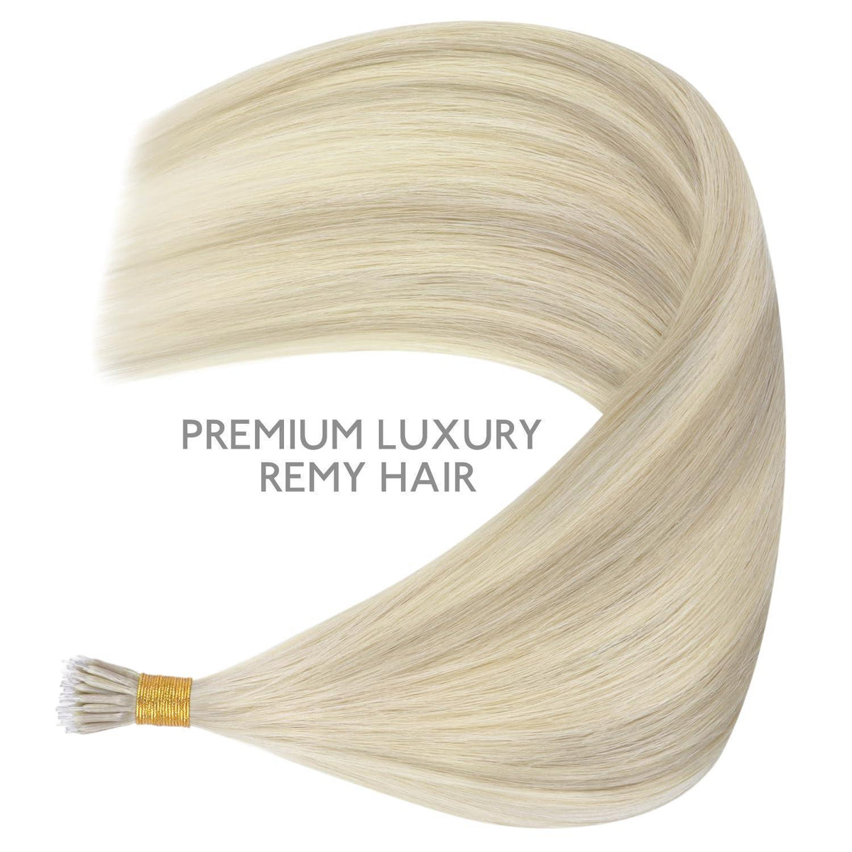 Echthaar Nano Ring Extensions Aschblond Highlights 60cm