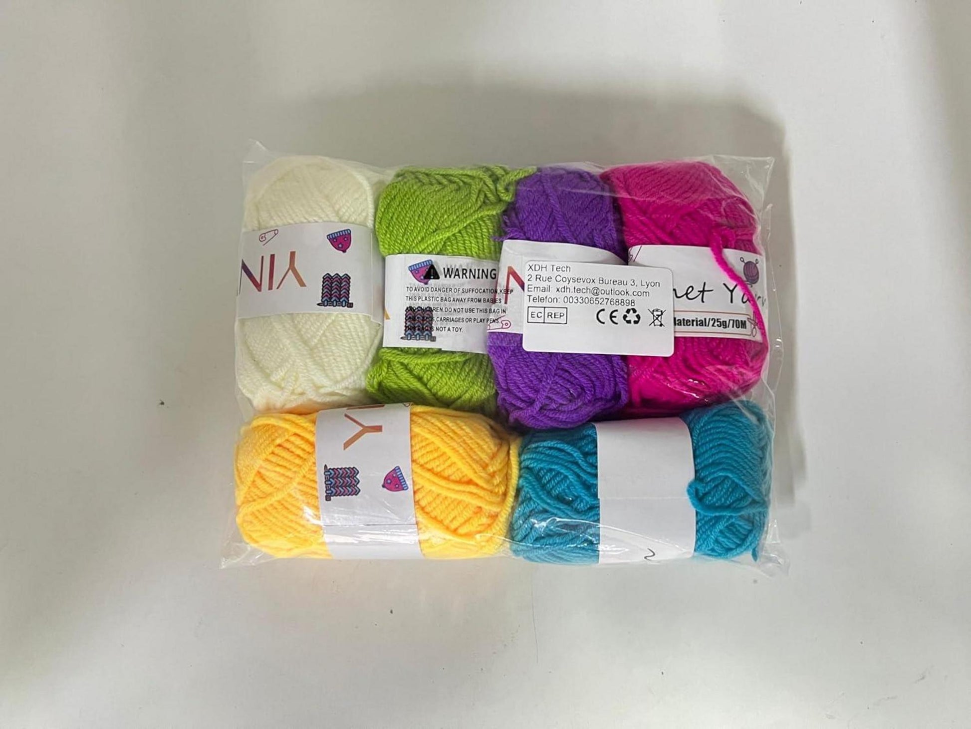Häkelgarn 6 Farben 25g Wolle Häkeln Stricken Anfänger Granny Square Teddy Kinder Handarbeit