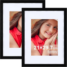 Bilderrahmen Set A4 21x29.7cm Fotorahmen Schwarz 2er-Set