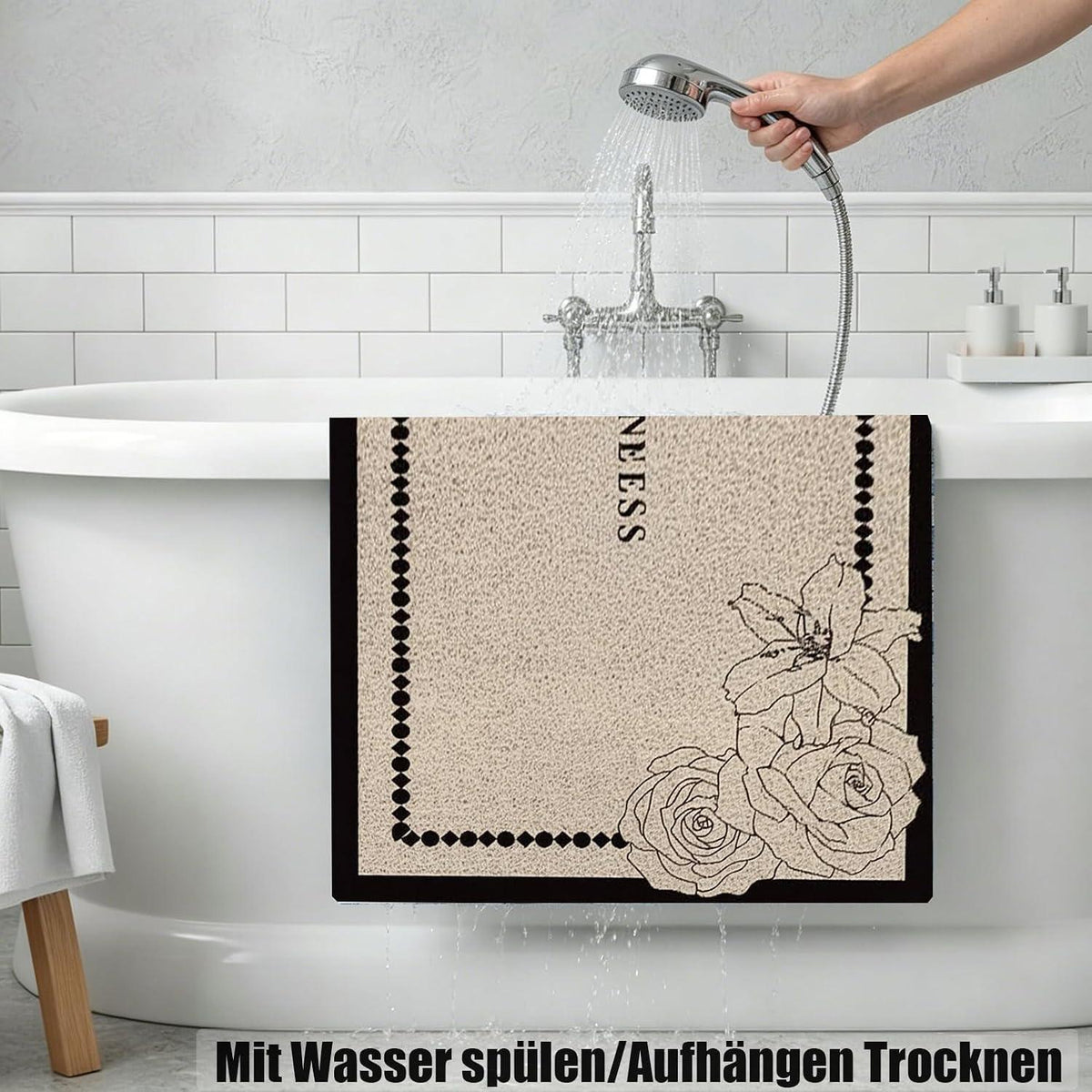 Rutschfeste Duschmatte 120x150 cm – Weich, Komfortabel & Zuschneidbar