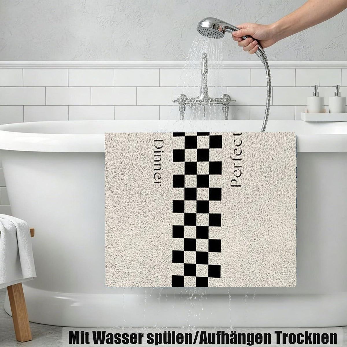 Rutschfeste Duschmatte 90x120 cm – Modern & Komfortabel