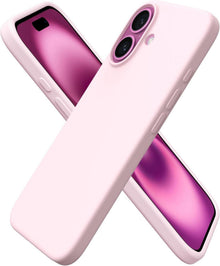 iPhone 16 Hülle Silikon flüssig Stoßfest Kratzfest Rosa
