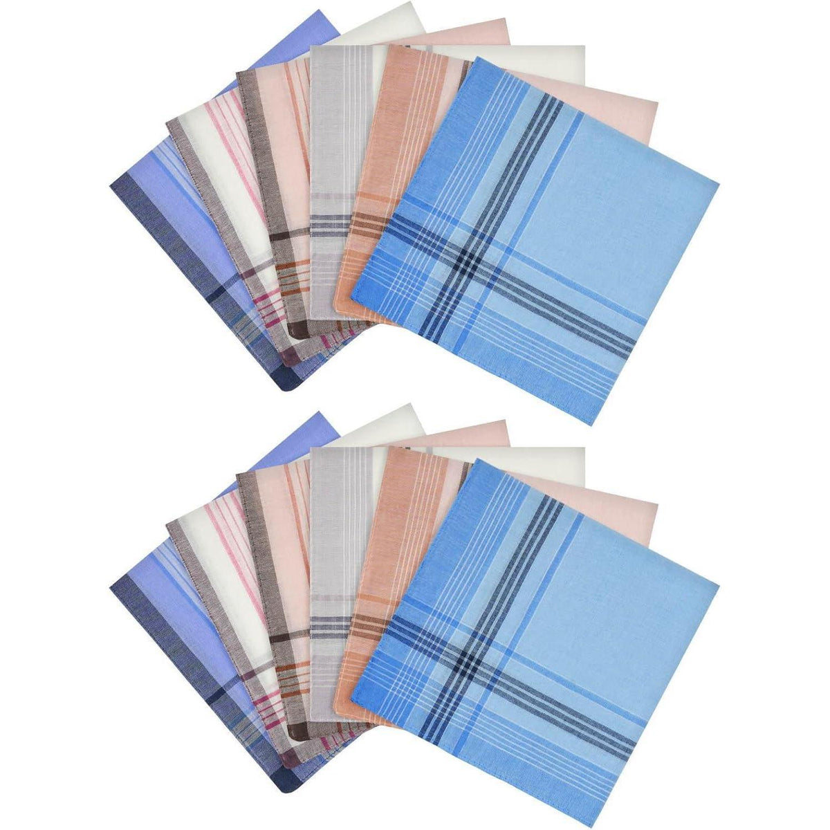 Herren Taschentücher aus Baumwolle – 12er Set, Plaid Design