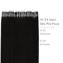 Echthaar Nano Ring Extensions – Tief Schwarz (35cm, 100 Strähnen)
