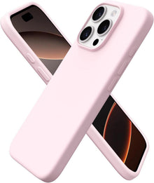 iPhone 16 Pro Hülle Silikon flüssig stoßfest kratzfest Rosa
