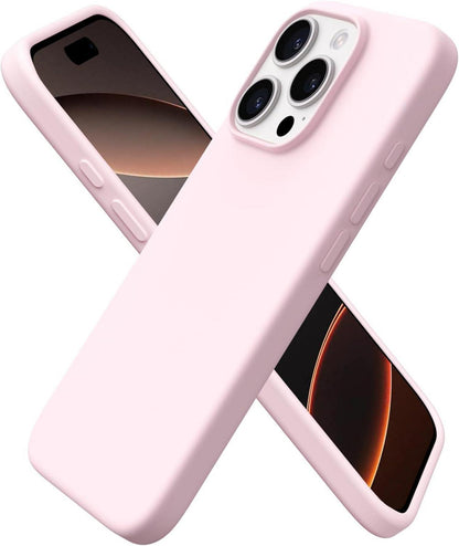 iPhone 16 Pro Hülle Silikon flüssig stoßfest kratzfest Rosa