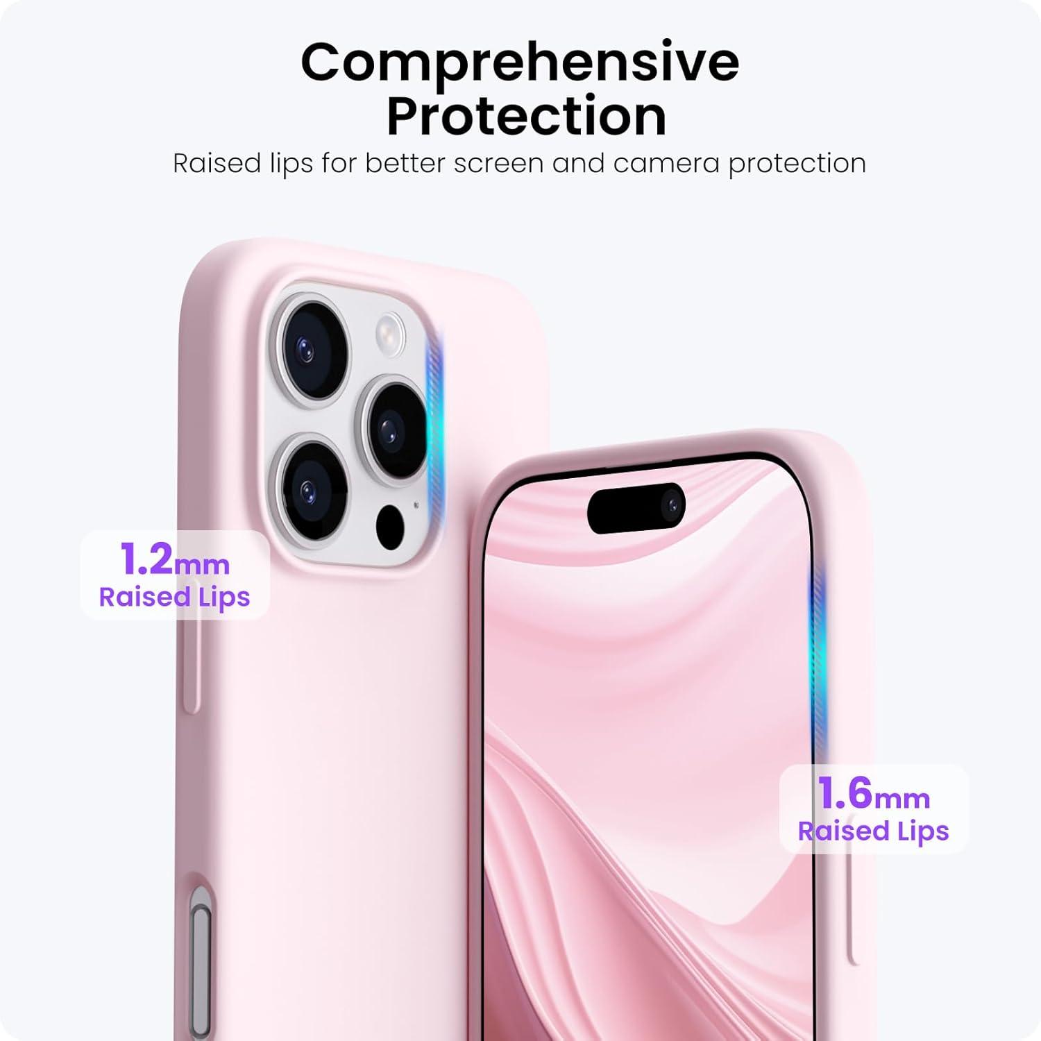 ORNARTO iPhone 16 Pro Hülle Silikon 6,3 Zoll Rosa Schutzhülle Case
