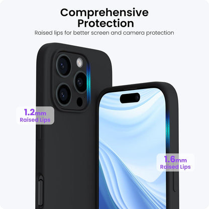 ORNARTO iPhone 16 Pro Hülle Silikon 6,3 Zoll Schwarz