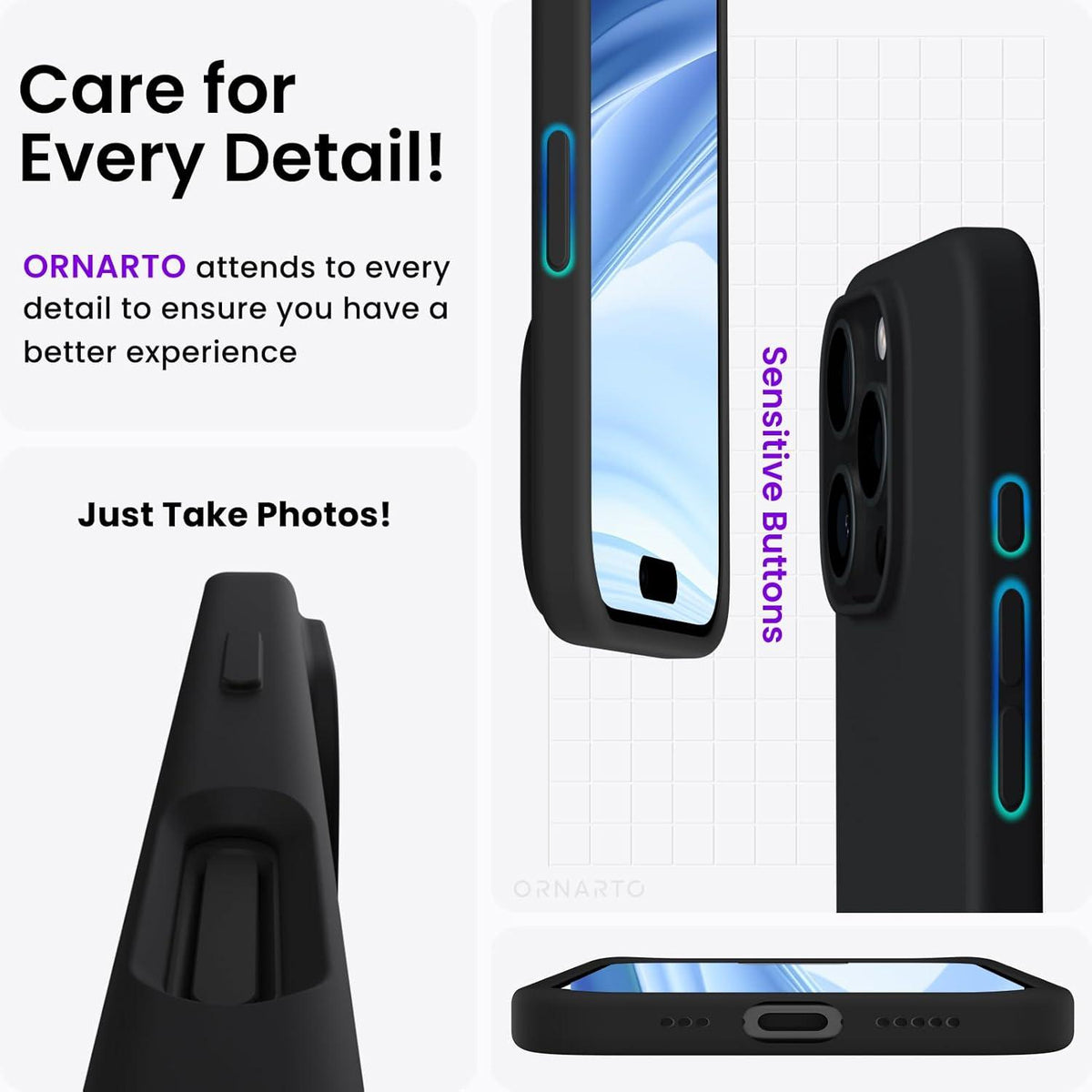 iPhone 16 Pro Hülle Silikon 6,3 Zoll Kratzfeste stoßfeste Schutzhülle Case