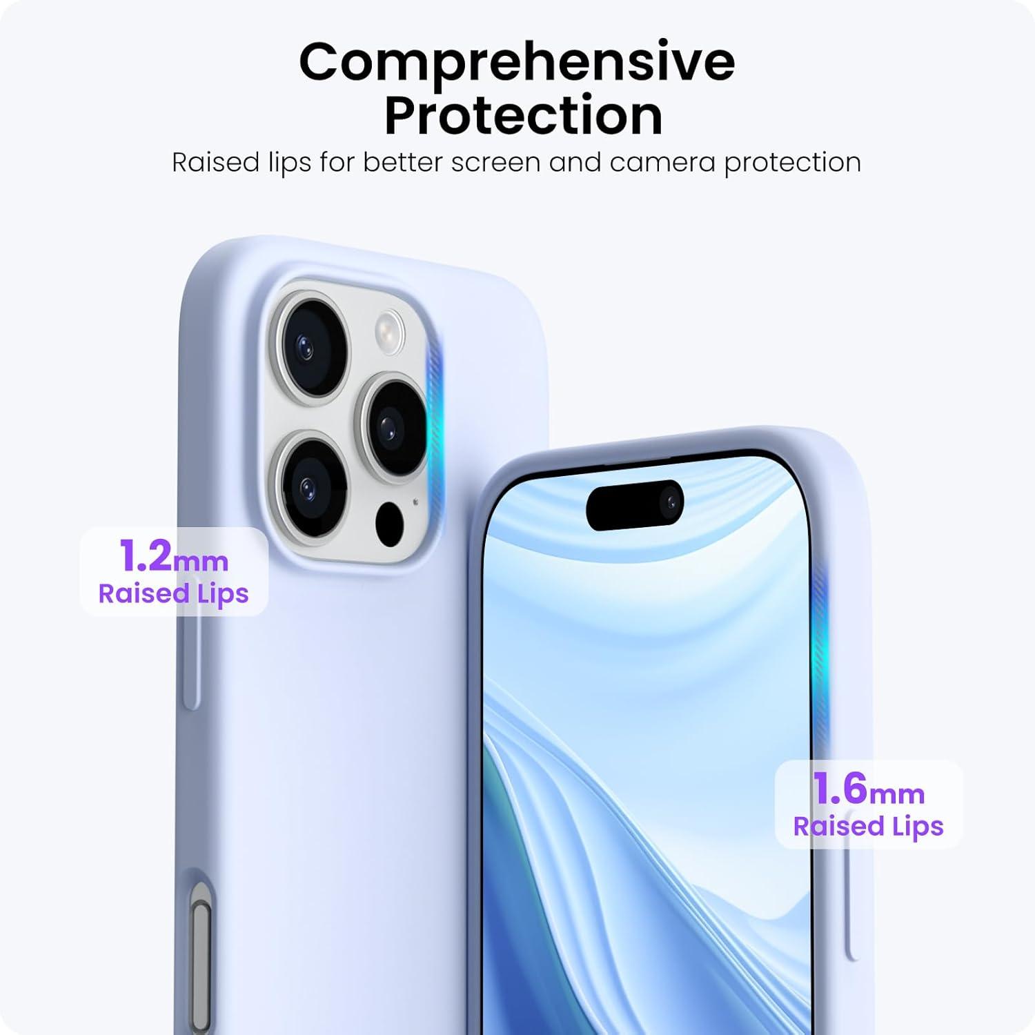 ORNARTO iPhone 16 Pro Hülle Silikon Schutzhülle 6,3 Zoll - Baby blau