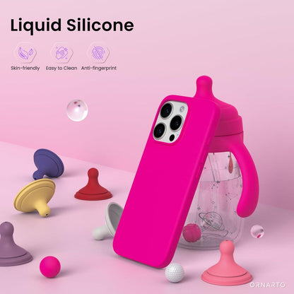 Hülle für iPhone 16 Pro aus Silikon, Kratzfest, stoßfest - Leuchtend