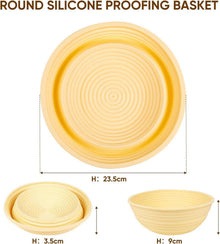 Silikon Gärkorb Set Oval Rund 2 Stück 26cm 23cm mit