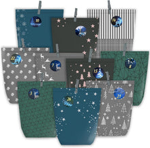 Adventskalender 24 Adventstüten Weihnachten Papiertüten Aufkleber Blau