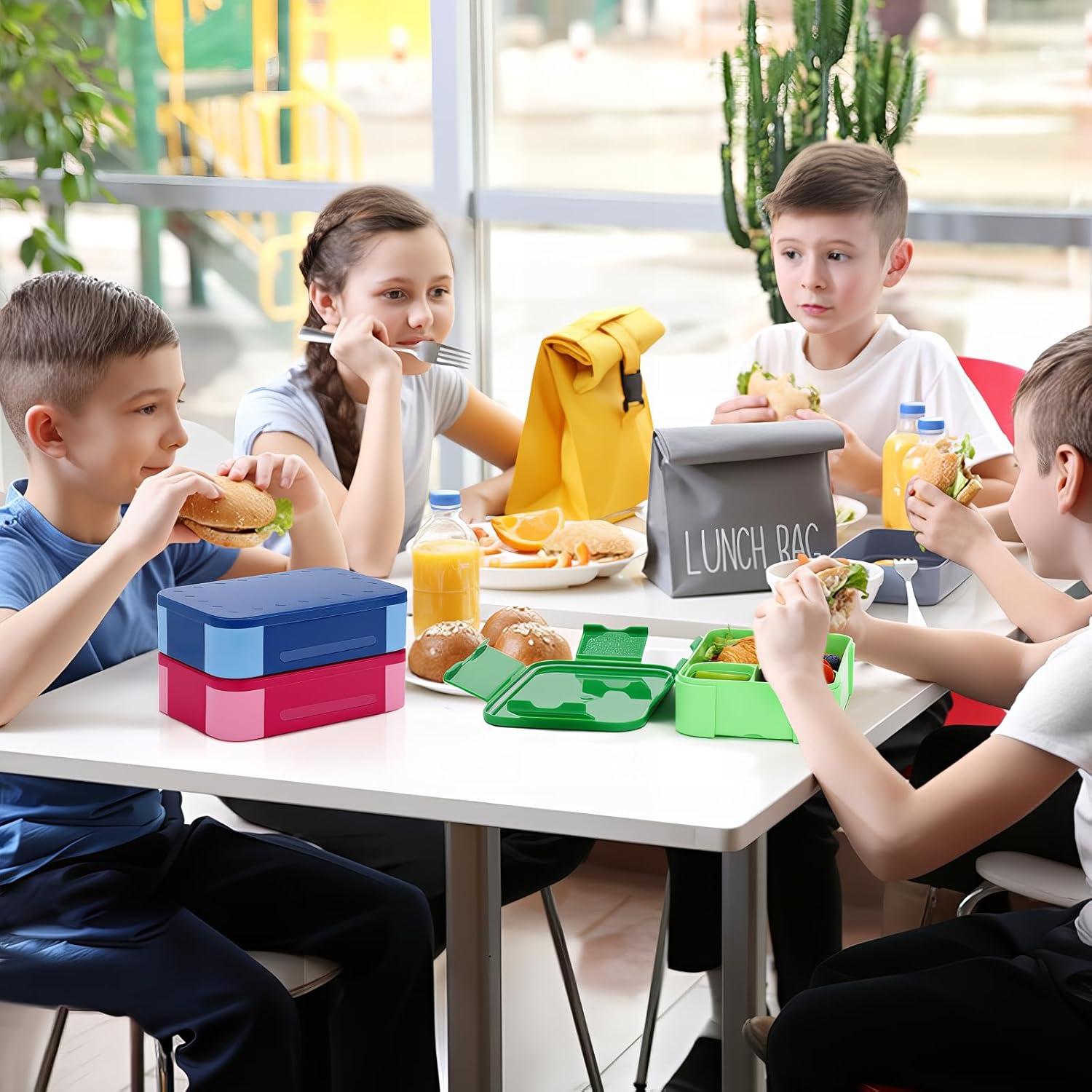 Brotdose Kinder mit Fächern 900ml Bento Lunchbox Auslaufsicher Grün