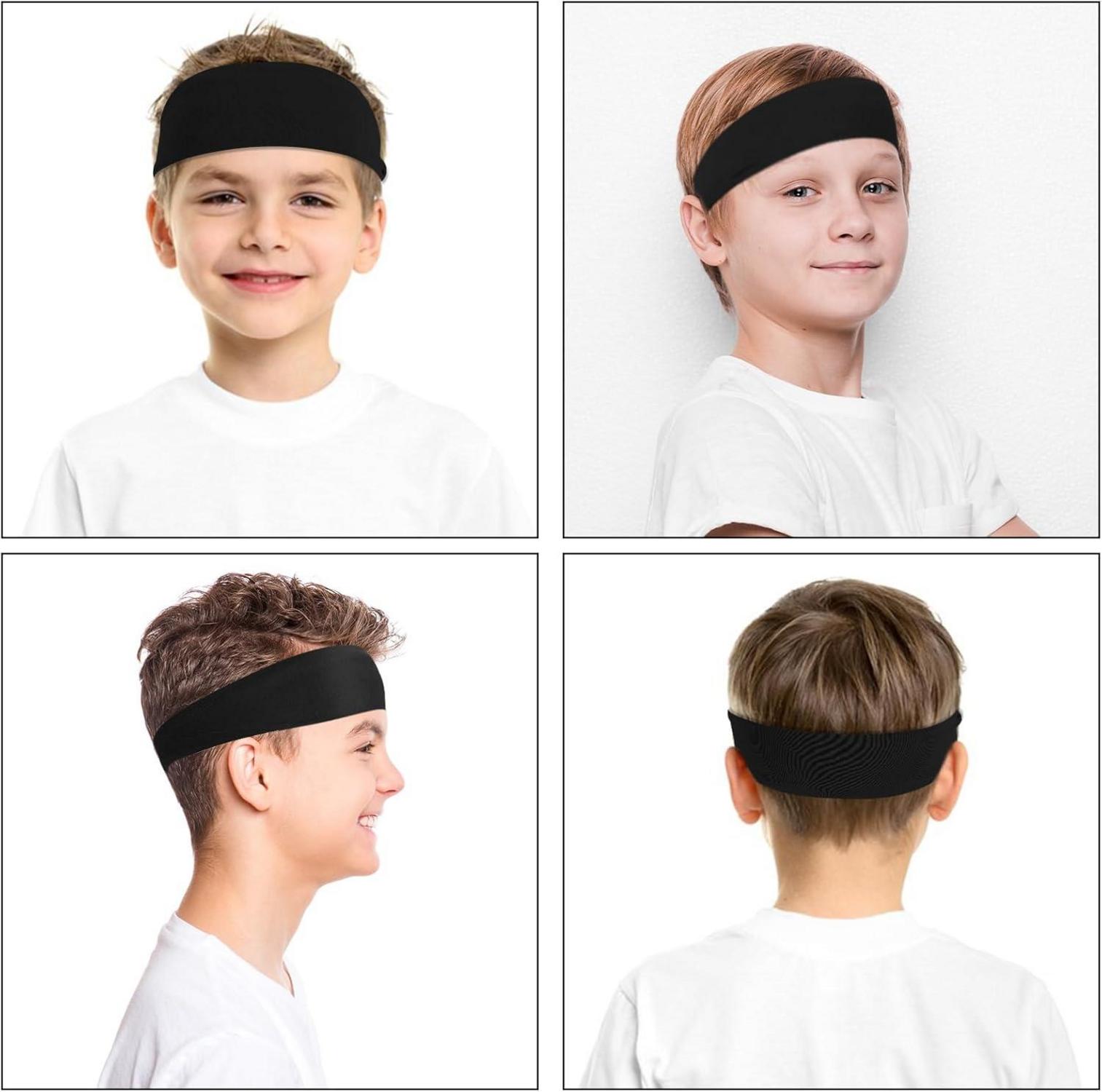 2er Set Haarbänder Jungs Sport Fußball Yoga rutschfest Elastisch Kinder Herren