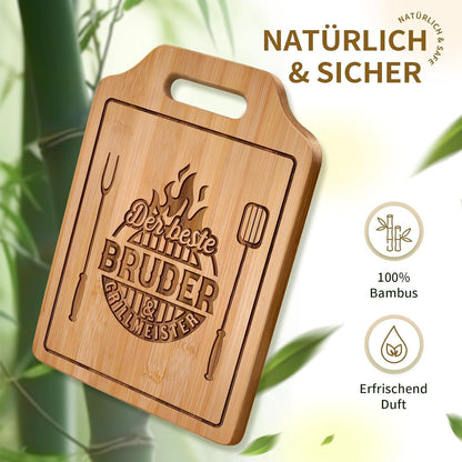 Bambus Schneidebrett mit Spruch für Bruder