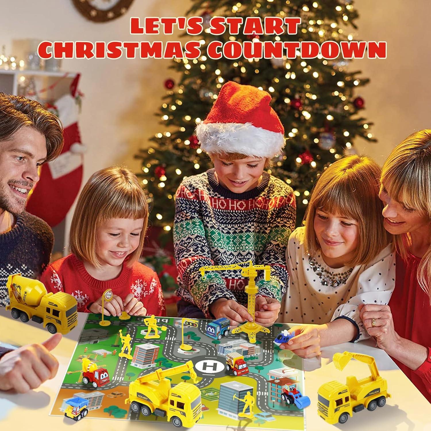 Adventskalender Baufahrzeuge Spielzeug 2024, Kinder Junge