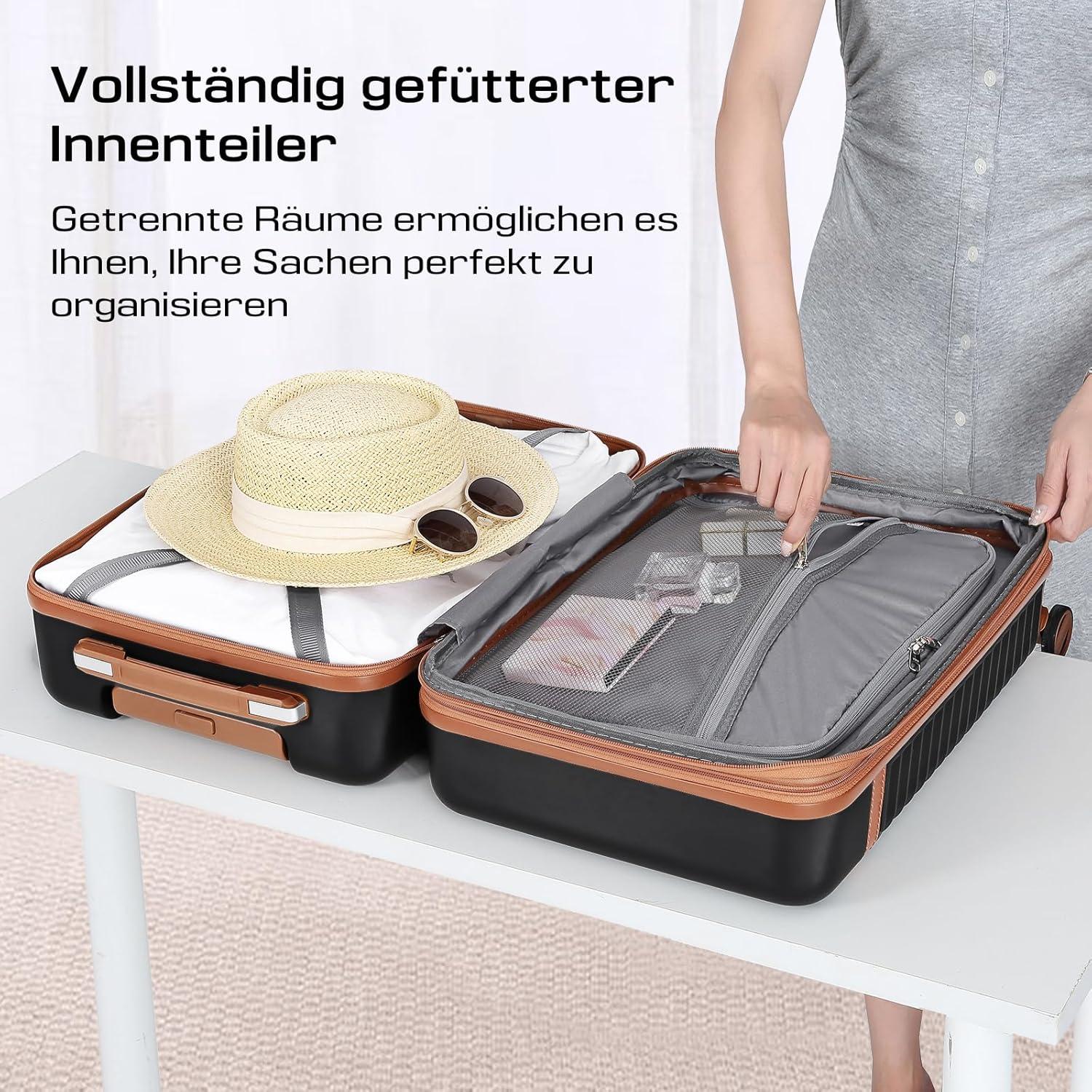 Joyway ABS Koffer Groß 4 Rollen TSA Schloss 48x30x76cm 100L Schwarz