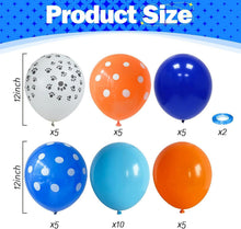 Luftballon Set Paw Helium Kindergeburtstag Blau Orange 60stk
