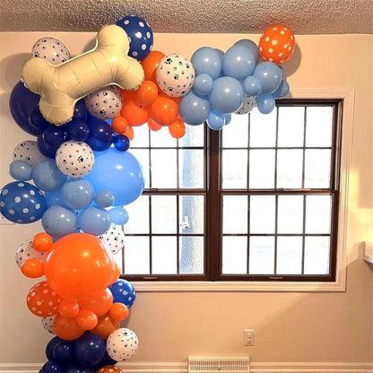 Luftballon Blau Orange 60 Stück Pastell Dunkel Helium Ballons Hundepfoten Paw Thema Party Kindergeburtstag Deko
