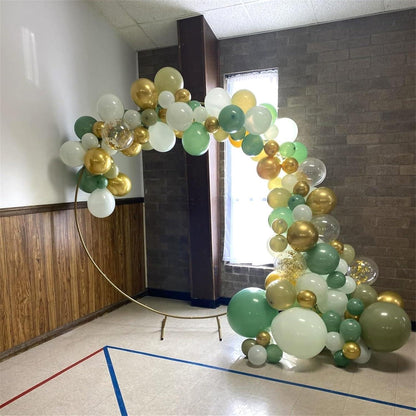 Salbeigrüne Pastell Eukalyptus Grün Gold Konfetti 60 Stk Luftballons