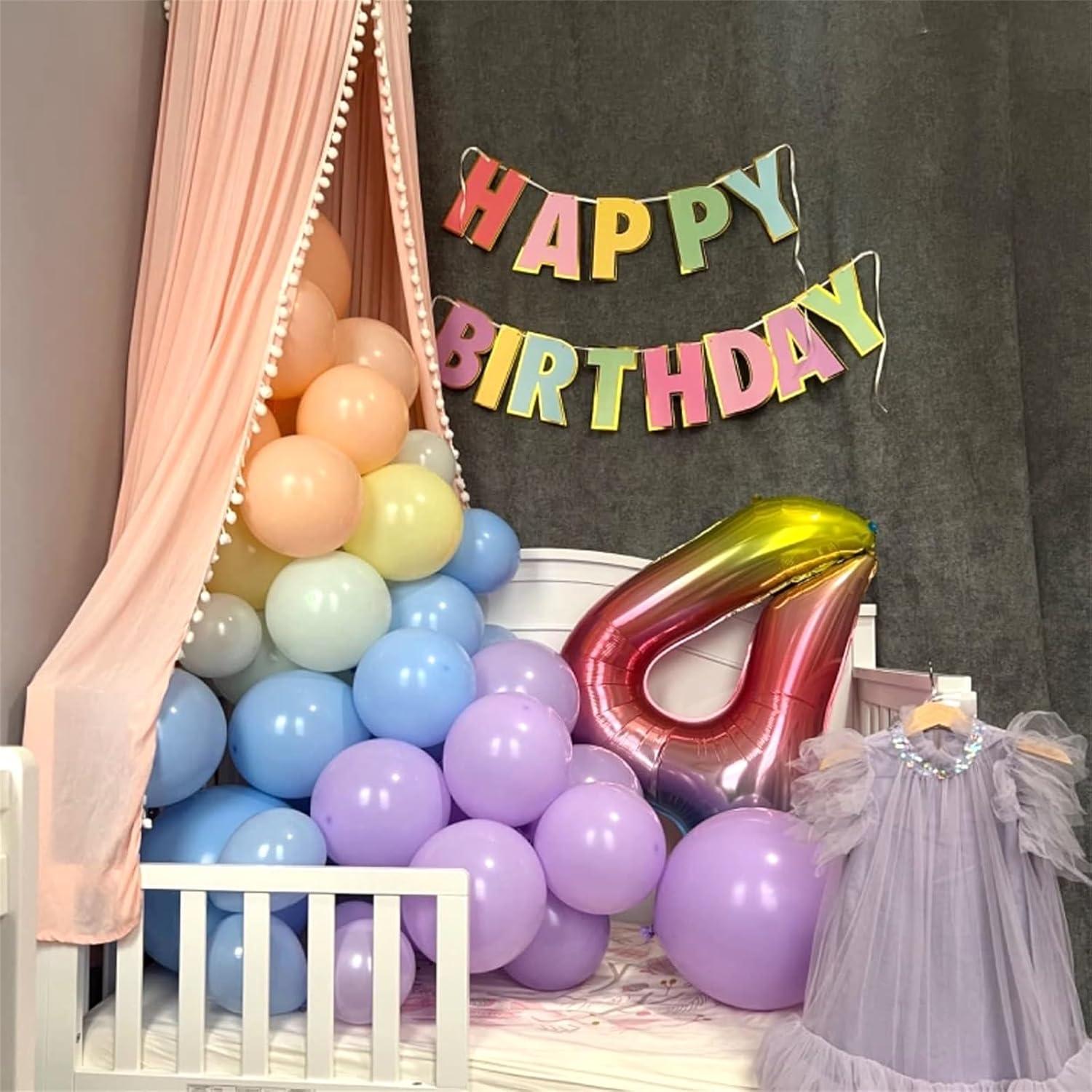 60 Stück Pastell Regenbogen Luftballons Kindergeburtstag Deko 12 Zoll