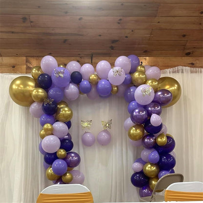 60x lila gold Luftballons Pastell Dunkellila Violett 12'' Metallic Ballon