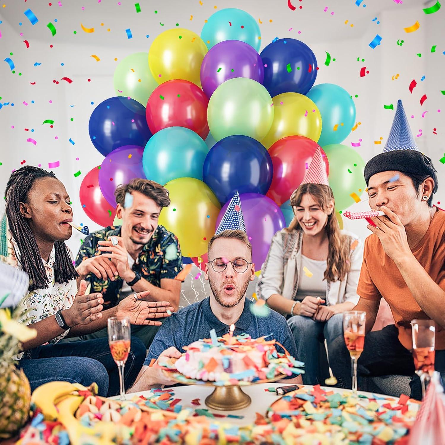 60 Stück Luftballons Regenbogen Latex Ballons Geburtstagsparty Deko 12 Zoll