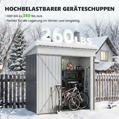 Metall Gartenhaus 1,5m² Pultdach – 162x92x180 cm