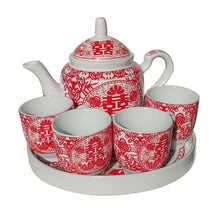 Chinesisches Hochzeitstee-Set für Braut & Bräutigam (Doppel Glück)