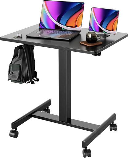 Höhenverstellbarer Stehpult Laptoptisch mit Rollen 65x48cm Schwarz