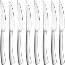 8er Steakmesser Set Edelstahl mit Wellenschliff, Pizzamesser