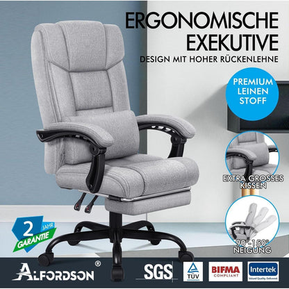 ALFORDSON Bürostuhl mit Lendenwirbelstütze, High Back Swivel