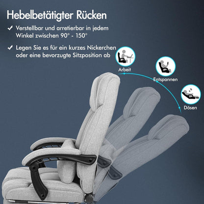 ALFORDSON Bürostuhl mit Lendenwirbelstütze, High Back Swivel