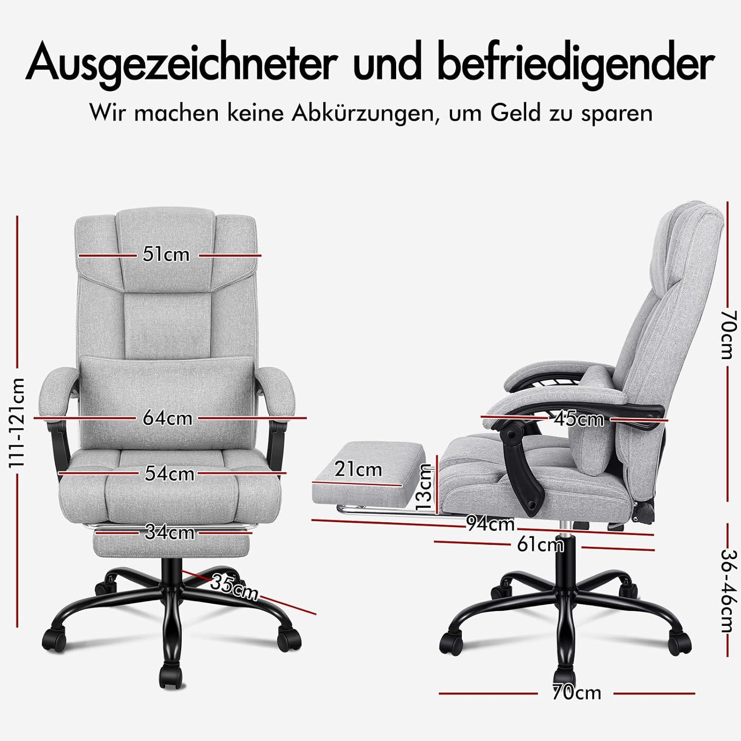 ALFORDSON Bürostuhl mit Lendenwirbelstütze, High Back Swivel
