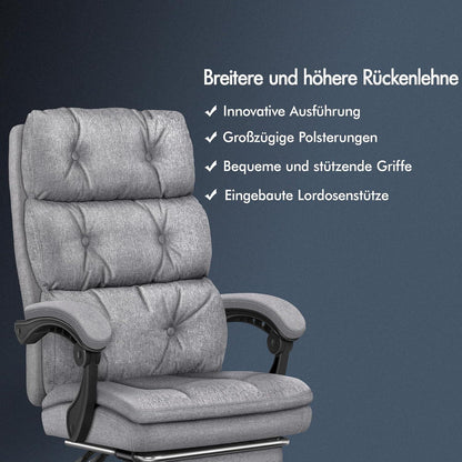 ALFORDSON Bürostuhl 150° Neigung 360° Drehung Grau
