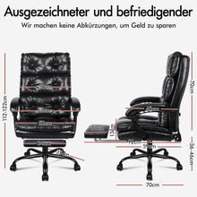 Großer Bürostuhl mit 150° Neigung, 360° Drehung, Fußstütze