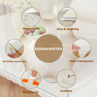 Transparente Tischfolie 100x240 cm – Rutschfest & Kratzfest
