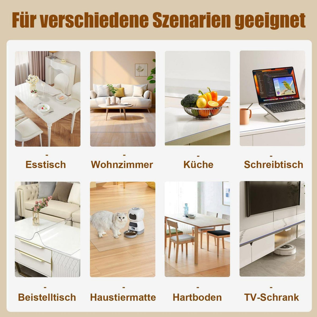 Tischfolie Transparent 90x200 cm – Glasklare PVC Tischauflage
