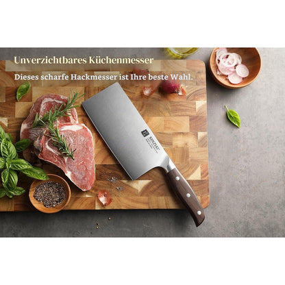 17,5 cm Hackmesser aus Edelstahl – Scharfes Kochmesser für Fleisch & Gemüse