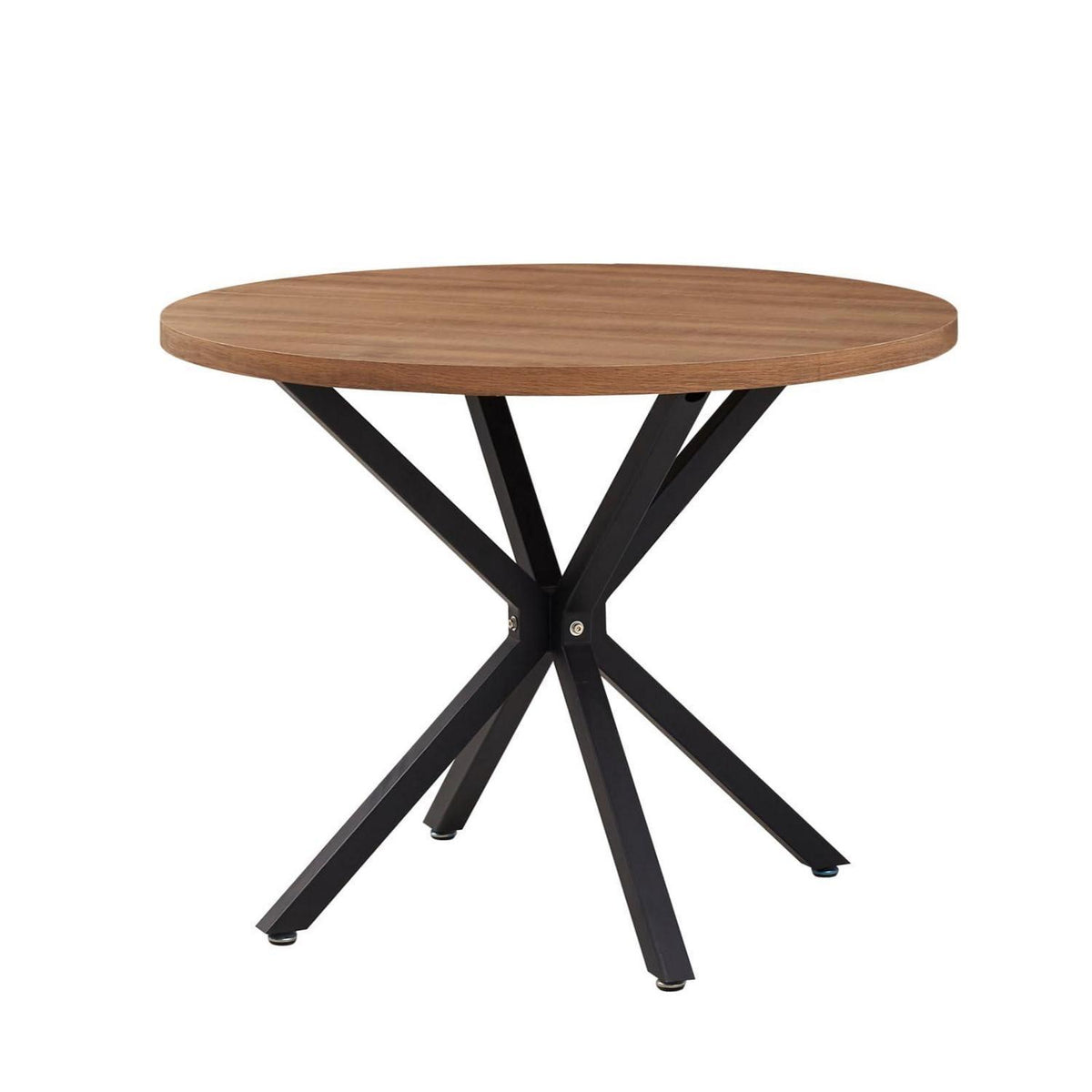 Moderner runder Esstisch – Industrieblech, Schwarz, 100cm