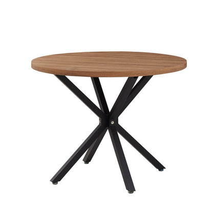 Moderner runder Esstisch – Industrieblech, Schwarz, 100cm