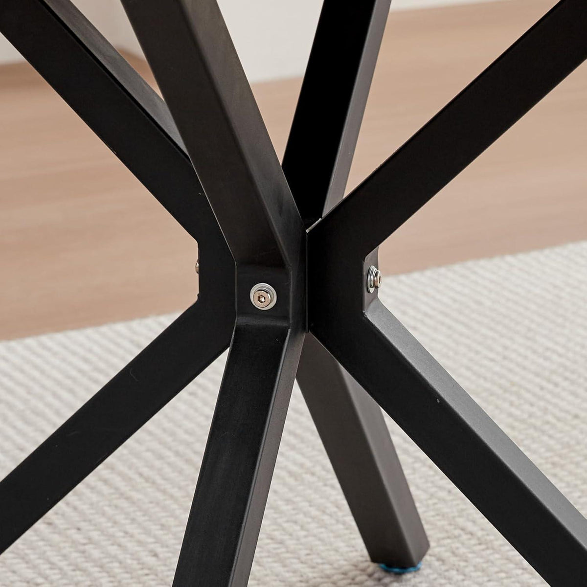 Moderner runder Esstisch – Industrieblech, Schwarz, 100cm