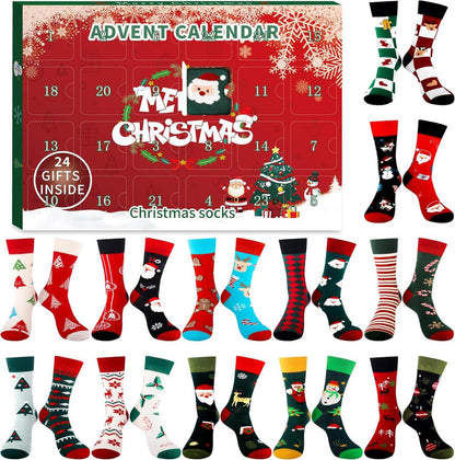 12er Weihnachtssocken Adventskalender 2024 für Frauen & Männer